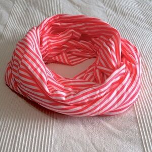 GAP Hot Pink and White Cotton Striped Infinity Scarf NWOT